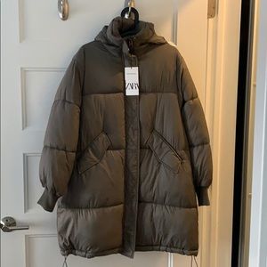 Zara Water Repellent Puffer Coat
